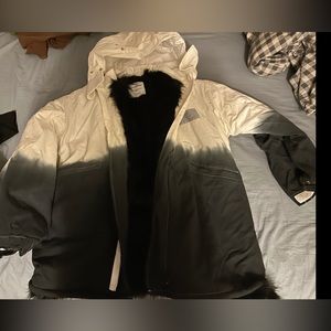 A chunky down jacket